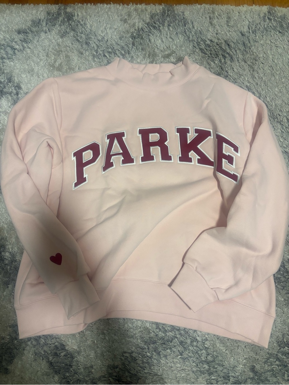 Parker Light Pink Pullover with Navy Logo